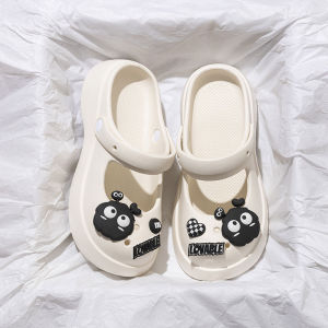 Peach-Seal Nữ Mùa Hè 2024 Mới Holo Mocasins Đế Dày Đi Biển Cho Bước-Bàn Đạp Phong Cách Dành Cho Thanh Niên Với Họa Tiết Hoạt Hình