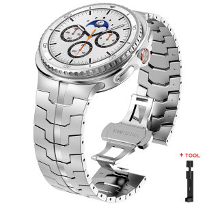 Mecha Style Metal Strap for Samsung Galaxy Watch9 8/8Classic 40 44 46mm Stainless Steel/Titanium Adjustable Band Luxury Bracelet