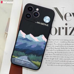 Luxury Soft Liquid Silicone Phone Case For OPPO Reno 12F 5G/Reno 12F 4G Shockproof Camera Protection New Snow Mountain Design Shell NZ59