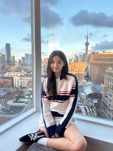 American Style Striped Knitwear Womens Base Layer Shirt Color Block Retro Design Autumn Winter Sweater Circle Cooky