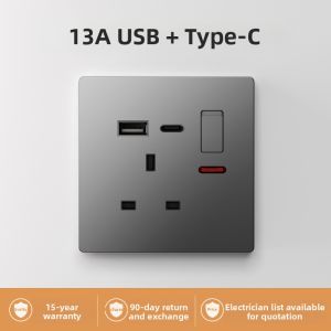 aodoran | British Standard 13A USB Triple Socket Switch