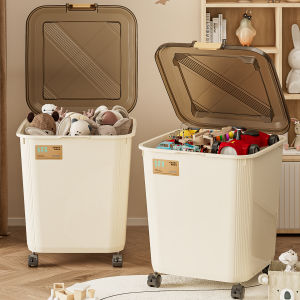 POSHU | Large Capacity Home Use Lidded Storage Box with Wheels