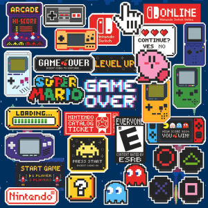 Cartoon Pixel Graffiti Stickers Waterproof for Switch Game Console Laptop Main Box Tablet Guitar Mobile Phone Glass Cup DIY