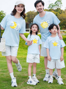 HONGLEXIUYAN | Cotton Loose Short Sleeve Family Set