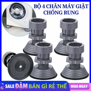 Bộ 4 Chân Kê Máy Giặt Chống Rung Chống Ồn Điều Chỉnh Độ Cao - Bộ 4 Miếng Đệm Cao Su Lót Chân Máy Giặt Tăng Giảm Chiều Cao Có Đế Cao Su Chống Trượt Đa Năng Tiện Lợi