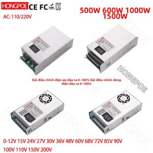 Bộ Nguồn Hiển Thị Kỹ Thuật Số SMPS 500W-1500W Điện Áp Đầu Ra Có Thể Điều Chỉnh 0-100% Dòng Điện 0-100% AC-DC 12V 24V 36V Bộ Nguồn Chuyển Mạch