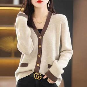 Fashionable Knitted Sweater Jacket Small Fragrance Style Womens Cardigan Versatile Early Spring Autumn Top Quality Korean Version