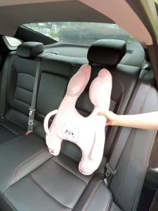 Kids Car Sleep Pillow for Back Seat - Adjustable Neck Protector Anti-Choking Seat Belt | Long Travel Hug Pillow for Adults & Children