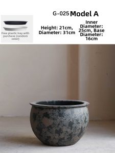 LANLIN | Stone Pattern Ceramic Large Tank Ancient Ecological Aquarium and Flower Pot