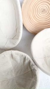 Rổ Bánh Mì Oval Mây Kèm Vải Lót Đa Năng Thùng Đựng Đồ Tiện Ích