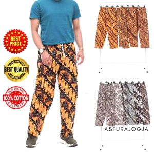 Celana Boim Panjang Batik Pria Wanita Khas Jogja Ukuran Dewasa || Celana Cargo Batik Cewek Cowok