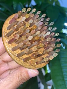 Head Meridian Brush Purple Ebony Green Sandalwood Lotus Tooth Comb Hair Loss Treatment Massage Tool Wooden Personal Care
