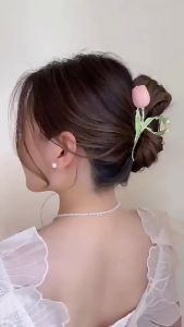 Nexlent Tulip Hair Clip for Women Summer Shark Clip Large Hair Accessories Beauty Fairy Lily Pattern