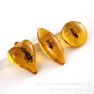 Artificial Amber Pendant Insect Specimen ChildrenS Creative Ornament Untuk Mengajar Spesimen Serangga