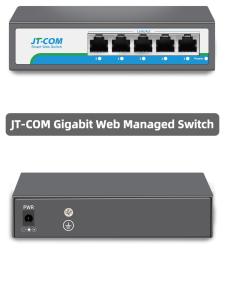 JT-COM 5/8 Port Gigabit Smart Switch - Web Managed w/ VLAN & QoS | Perfect for Home & Small Business