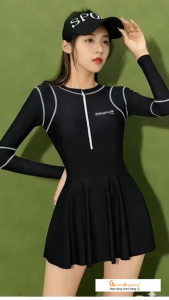 Đồ bơi nữ kiểu thể thao đồ bơi dài tay phong cách thể thao GLSWIM105
