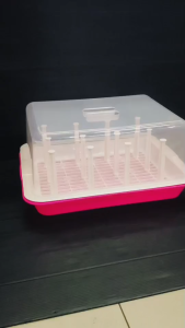 Delighted 12 ชุดของเลเซอร์ผ้าเพื่อใช้บางชนิดของขวดนม พร้อมฝาปิดกันฝุ่น อุปกรณ์สร้างสุขภาพให้แน่นอน ที่คว่ำขวดนม ที่ใช้ประสงค์ รองรับของขวดนมมากถึง 12 ครั้ง