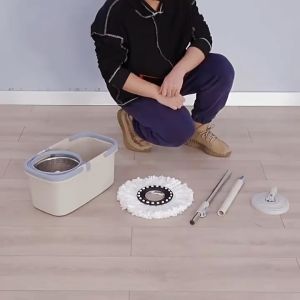 360 Degree Rotate Spin Mop | Durable Stainless Steel with Adjustable Pole With 1 Micro Fiber Mop Head