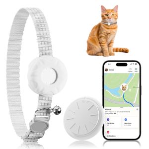 GPS Tracker Waterproof Pet Tracker for Cats Cat GPS Tracker Collar with Safety Elastic Buckle (Only iOS) No Monthly Fee