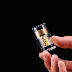 Golden Bean Storage Bottle Classy Glass Bottle Storage Little Golden Beans Golden Melon Seeds Gold Sealed Jar Mini Empty Bottle Zy