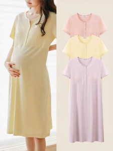 MIDULI | Breastfeeding Nursing Sleep Dress Thin for Summer