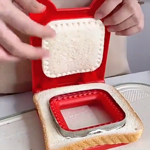 1 PC Food‑Grade Plastic Stainless Steel Bread Press Mold Reusable DIY Stuffed Sandwich Maker Breakfast Accessory