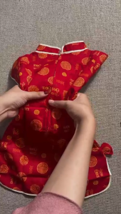 Setelan Dress Cina Anak Perempuan + Tas | Motif Merak Emas Cantik Usia 3 Bulan–8 Tahun