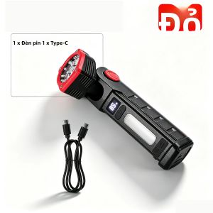 90 ° Đèn LED Làm Việc Từ Tính Có Thể Xoay Được USB Có Thể Sạc Lại Đèn Pin Di Động COB Cho Xưởng Sửa Chữa Ô Tô Khẩn Cấp Màu Đen