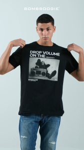 Bombboogie Kaos Pria Slimfit Roirty Black 12E89B4BK