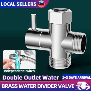 Brass Double Head Water Faucet Dual Outlet G1/2Universal Interface Faucet Double Outlet Dual Control Water Tap Connector Twin Head Valve 双头水龙头