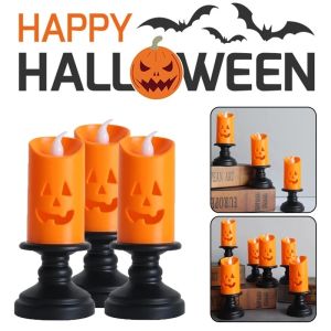 1Pc Halloween Candle Light Led Candlestick Home Party Decoration Pumpkin Lantern Halloween Decor