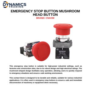 Emergency Stop Push Button Switch Mushroom Head Button 1NC1NO CNAOM Brand Model ZB2-BE102 22MM Mounting