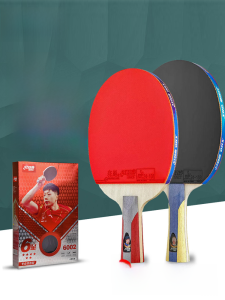 RED DOUBLE HAPPINESS Table Tennis Rackets Single Samsung Four Five Star SIX STAR Genuine Goods Hurricane 3 Professional Level 4 Star 5 Ping-Pong 6 Star Double Shot