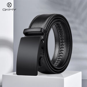 OKIMY เข็มขัดผู้ชายเข็มขัดแฟชั่นธุรกิจหนังแท้เข็มขัดหัวเข็มขัดอัตโนมัติหนังวัวสองชั้นหรูหราแบรนด์คุณภาพสูงลำลองเข็มขัดลำลองผู้ชาย