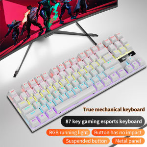 NexusClick K87 Wired Mechanical Gaming KeyboardRGB Backlit Full Key Double Keycaps Plug and Play Keyboard for PC Gamer Office
