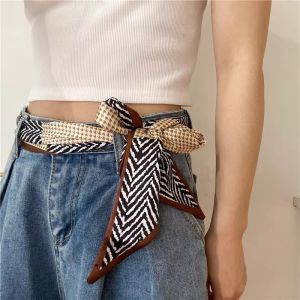 BILLI ZILLY | Summer New Womens Long Silk Scarf Decorative Jeans Waist Cinching Versatile Fashionable Accessory Belt Sash Shawl Korean Style