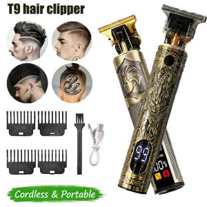 2026 T9 Electric Hair Clipper 0mm Bald Fade USB Rechargeable Cordless Professional Trimmer Men LED Display Barber Home Haircut