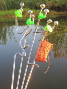 Stainless Steel Extended Large Capacity Winding Ground Plug Night Hook Fishing Pole Anti-Break Spring Loaded Down Hook for Big Fish