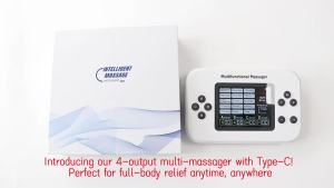 4 Channel Tens Unit Muscle Stimulator Rechargeable Pulse Massager 15 Modes Meridian Massage Relax Electrostimulator with 8 Pads