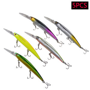 5pcs Minnow Crankbaits Fishing Lures Hard Bait Artificial Wobblers For Trolling Pike 3d Eyes Fish Perch Carp Bass Swimbait Pesca