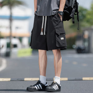 New 2025 Mens Casual Workwear Shorts American Style Summer Sporty Loose Fit Five-Quarter Length Straight Leg Polyester Fiber