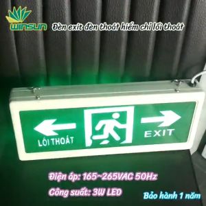 Đèn exit đèn thoát hiểm chỉ lối thoát YIFEI sắt kính (YF-208 Winsun)
