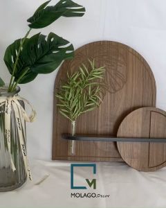 Kệ gỗ decor treo tường trang trí bàn học phòng khách nhà bếp để sách không cần khoan Molago - DA