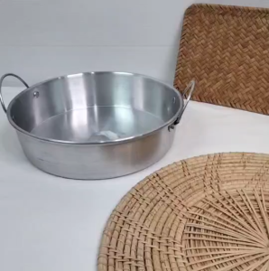 ถาดนึ่งขนม ทรงกลม มี 3 ขนาด 20 ซม.  22 ซม.  26 ซม. ถาดอบ ถาดนึ่ง ทนทานต่อความร้อน