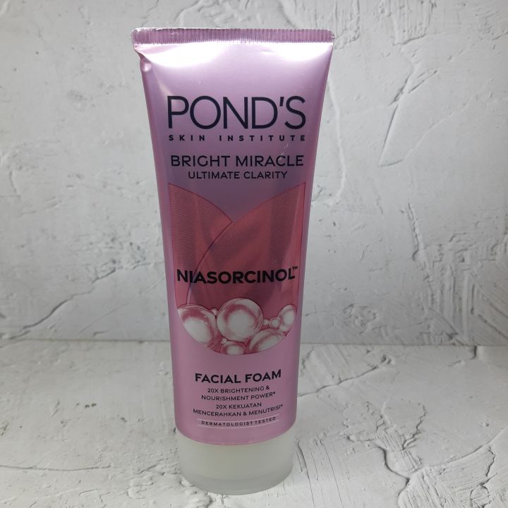Pond's Facial Foam Wajah 100gr Bright Miracle Ultimate Clarity Niasorcinol Bpom