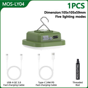 MOSLIGHTING Camping Lantern Camping Lighting Portable Flashlight Rechargeable LED Bulb Hanging Tent Lamp Work Maintenance Torch