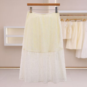 Elegant Lace High Waist Slimming Knee Length Skirt