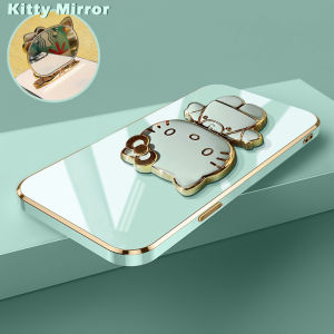 YIWESAN Casing Ponsel untuk Samsung J7 Prime 2 J7 Pro J7 2017 J7 2018 J2 Prime Case sandaran ponsel Hello Kitty desain baru HP kamera Casing lipat Plating Kesing