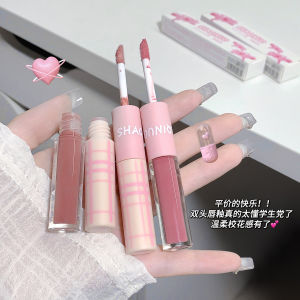 Shaquanuo Double Head Velvet Lip Glaze Matte Finish Chinese Beauty Makeup Long Lasting Moisturizing Easy to Color Boost Lipstick