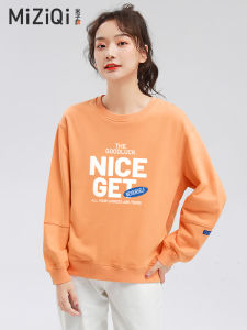 Loose Fit round Neck Hoodie Womens Casual Style Korean Version Spring Autumn New Arrival Trendy Top Cotton Polyester Blend